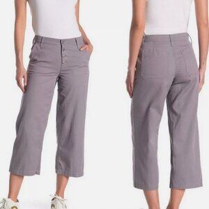 J. CREW Grey Button-Fly Wide Leg Crop Twill Pants Size 16
